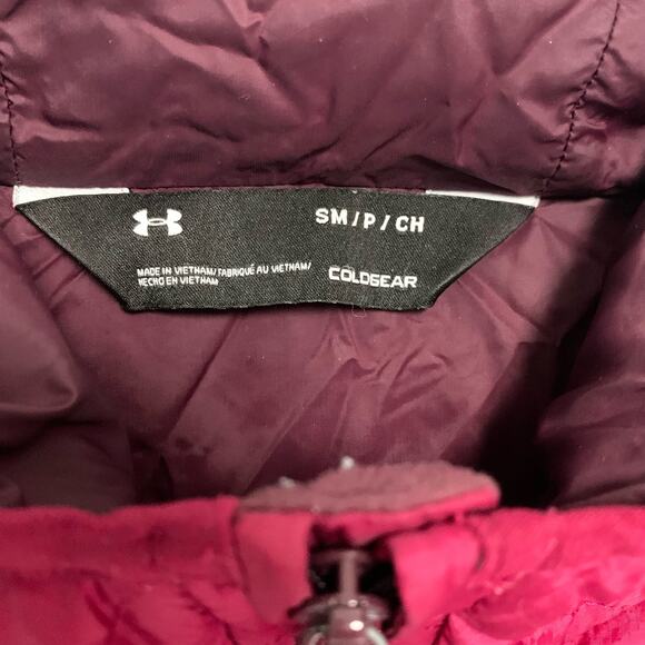 Under Armour ColdGear Reactor Hybrid Jacket Women's Full Zip Puffer Hoodie Small - Picture 6 of 6